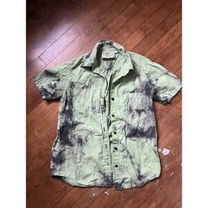 ✨Big Bud Short Sleeve Tie Dyed Button Up Women’s XS